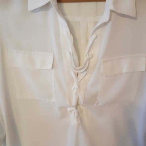 Women's white sheer blouse - Picture 3 of 4